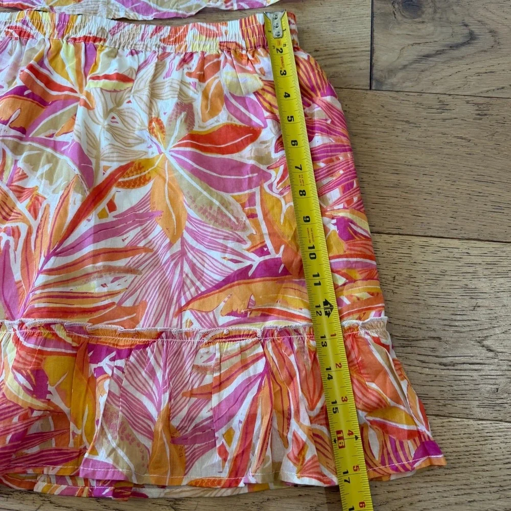 C&C California Tropical Skirt Set L & XL Pink Orange Boho Summer (2118)‎